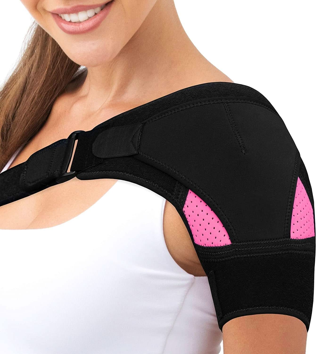 Attelle d’épaule avec coussin de compression – soutien réglable pour soulager la douleur