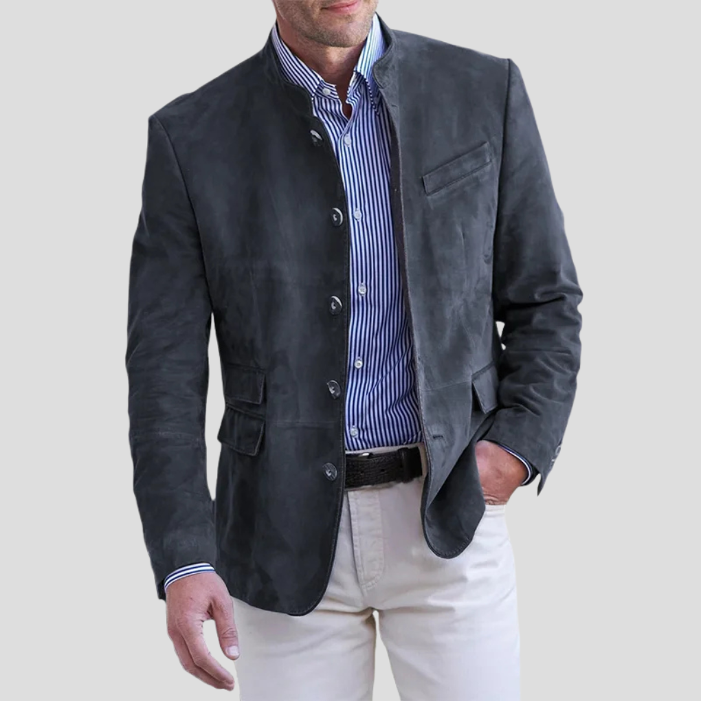Blazer à col mao pour homme