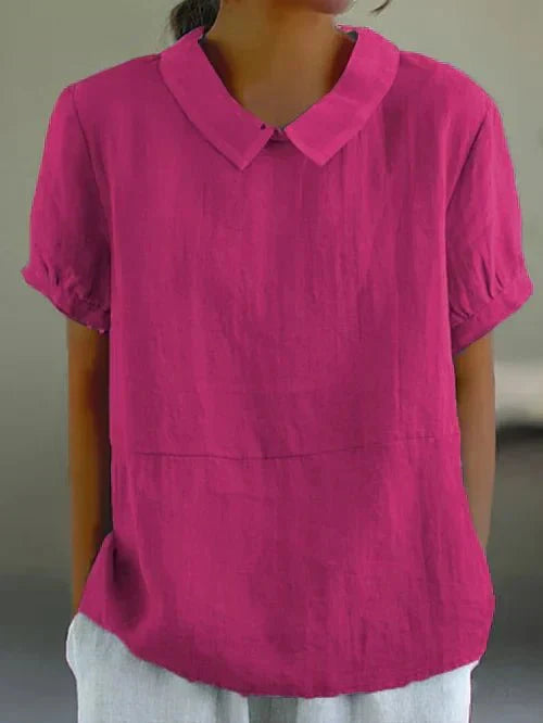 Blouse femme à col, coupe décontractée