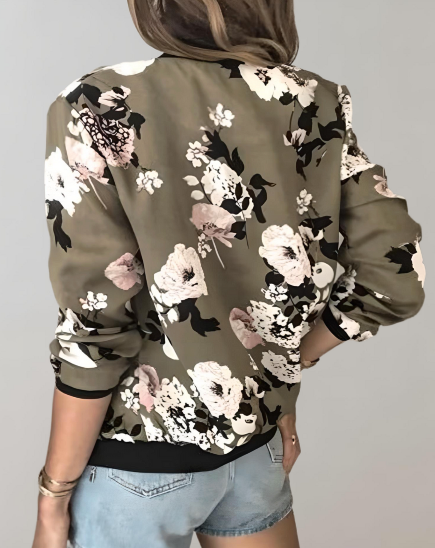 Blouson bomber fleuri élégant pour femme