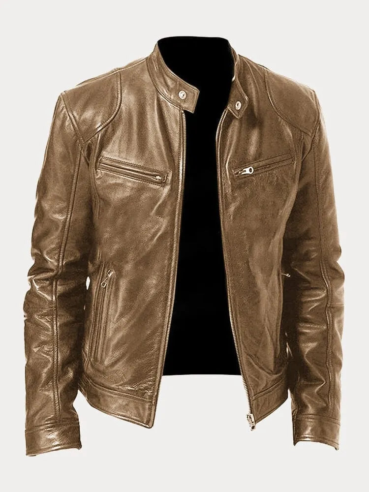 Blouson de motard homme coupe slim