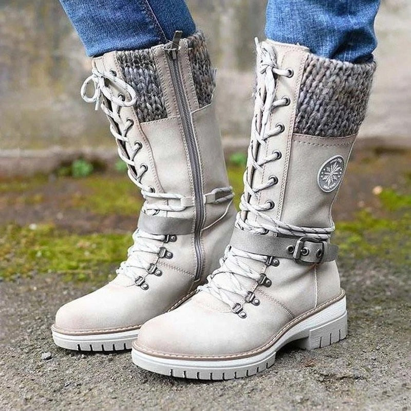 Bottes à lacets jusqu’au genou femme