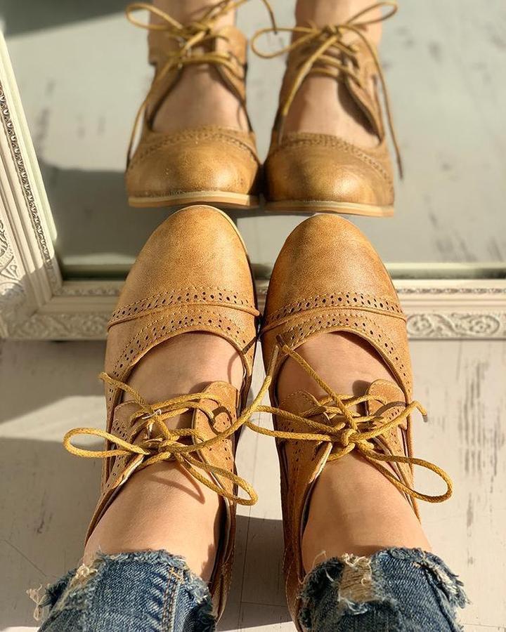 Bottines à lacets à talon bloc pour femme