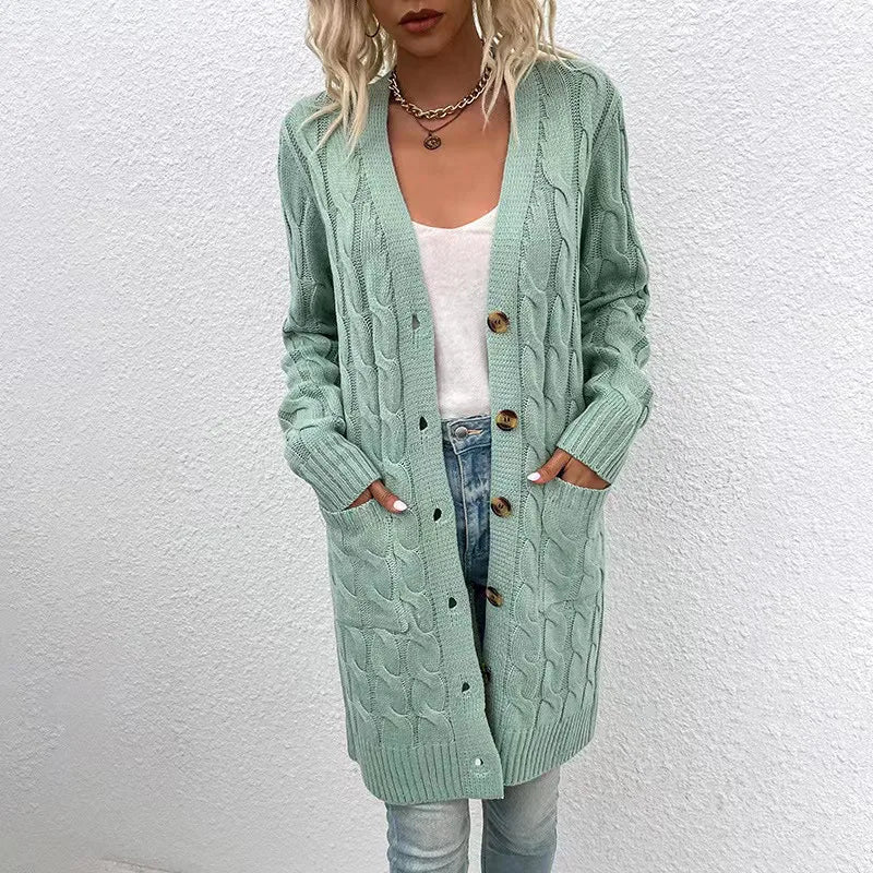 Cardigan long à capuche pour femme