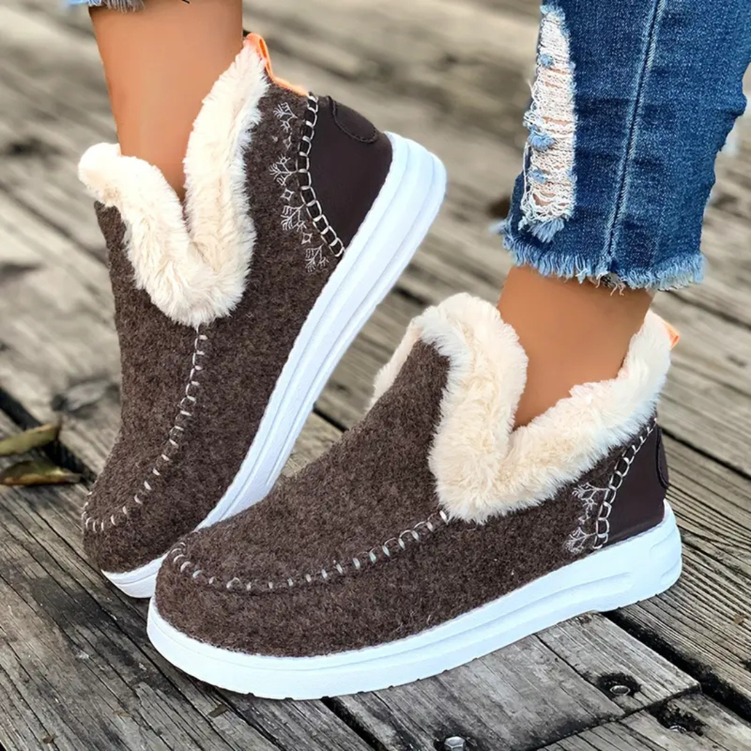 Chaussons d’hiver douillets à doublure polaire pour femmes