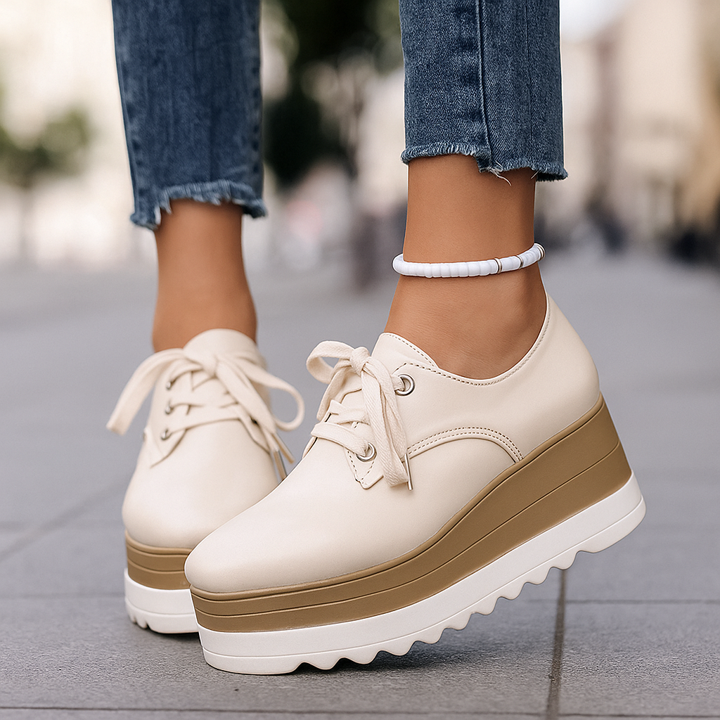 Chaussures à lacets à plateforme femme