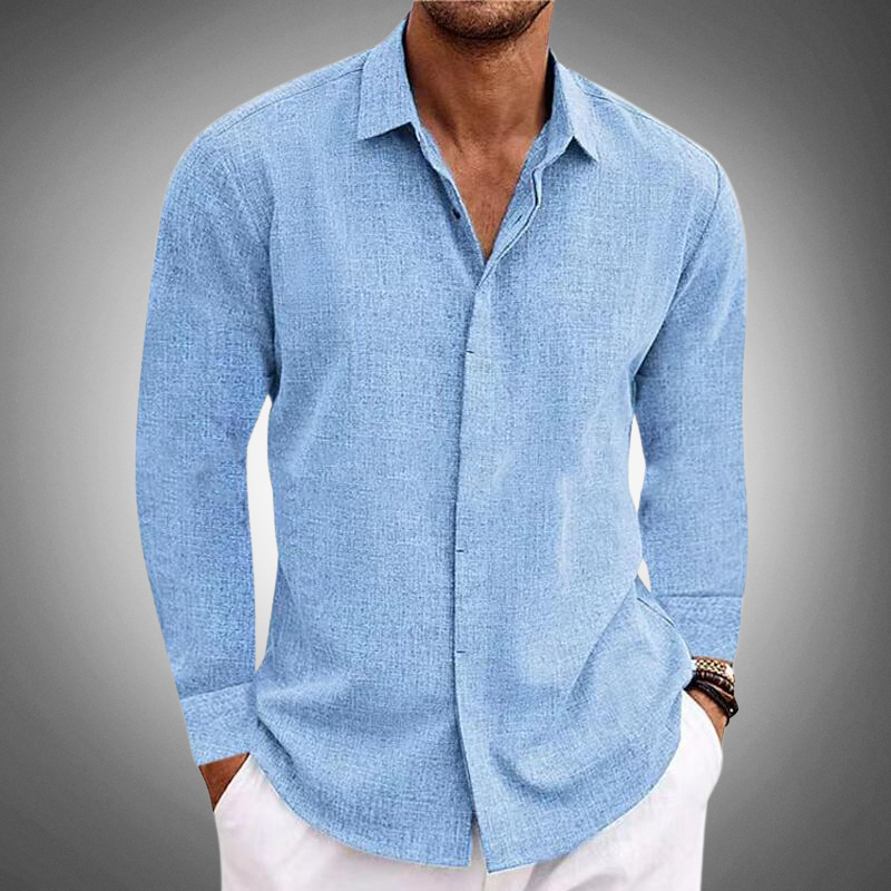Chemise à manches longues décontractée pour homme