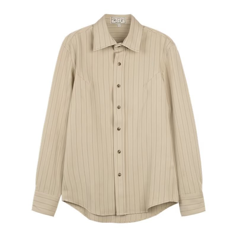 Chemise à rayures à manches longues pour homme