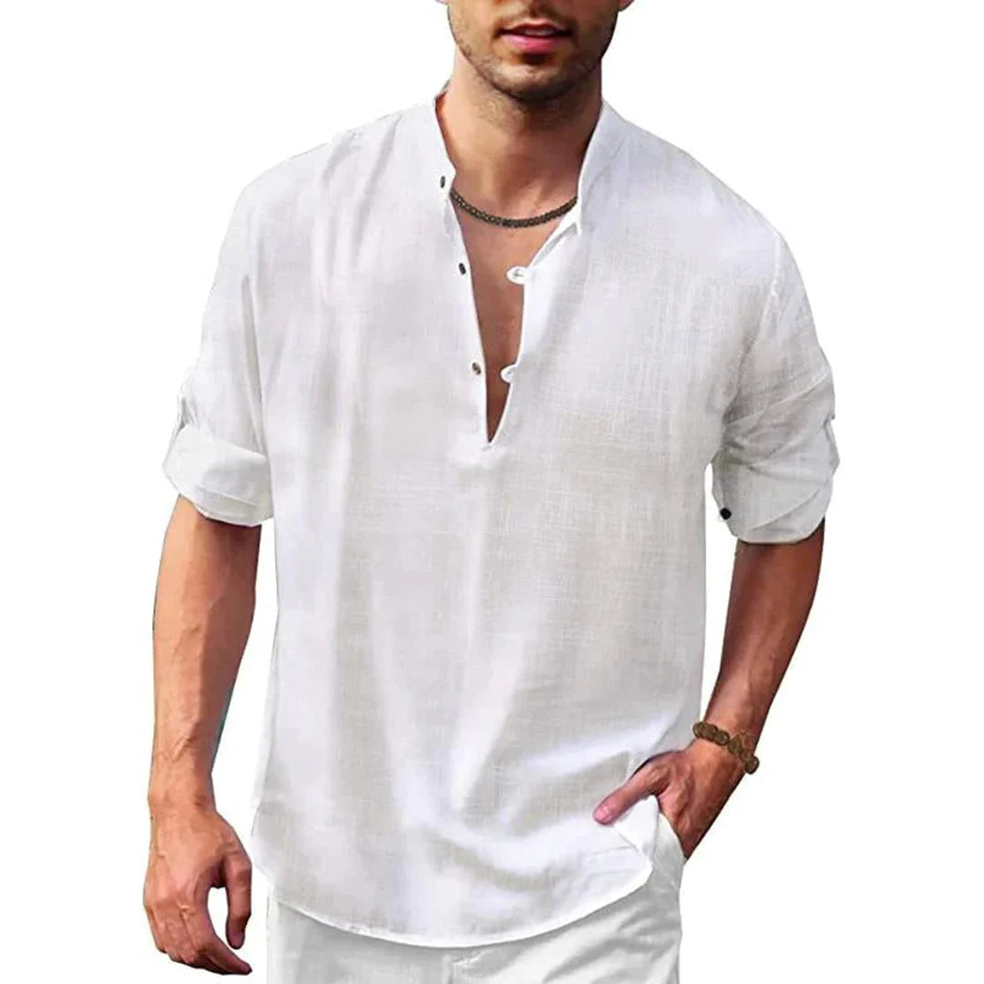 Chemise boutonnée texturée respirante pour homme