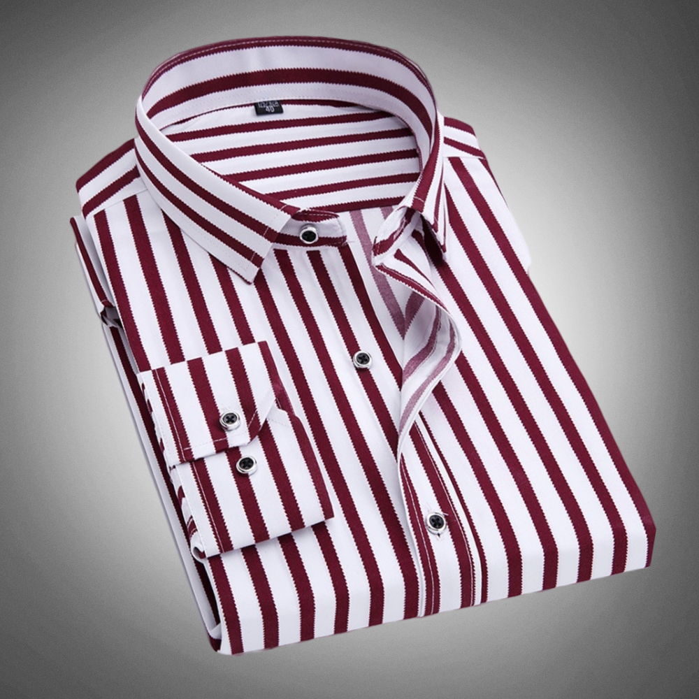 Chemise homme à rayures manches longues