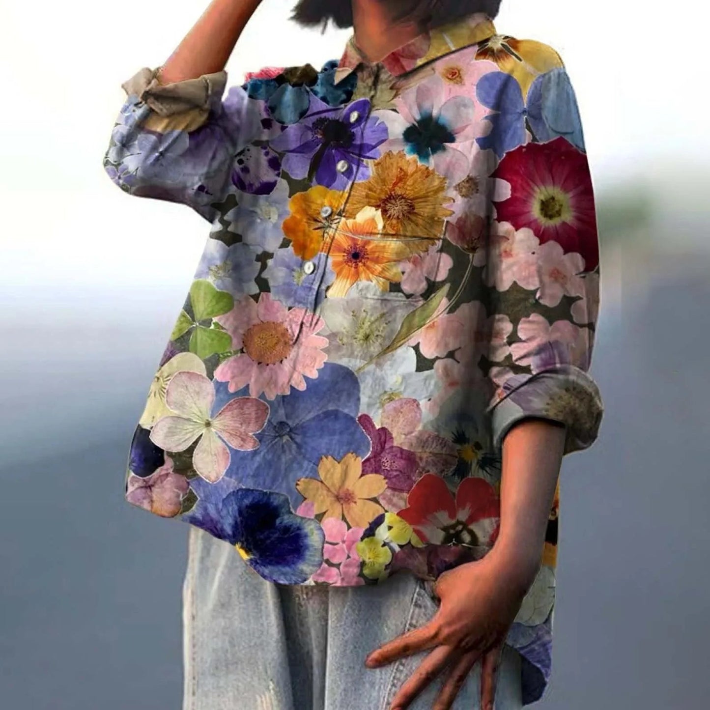 Chemise oversize boutonnée pour femme