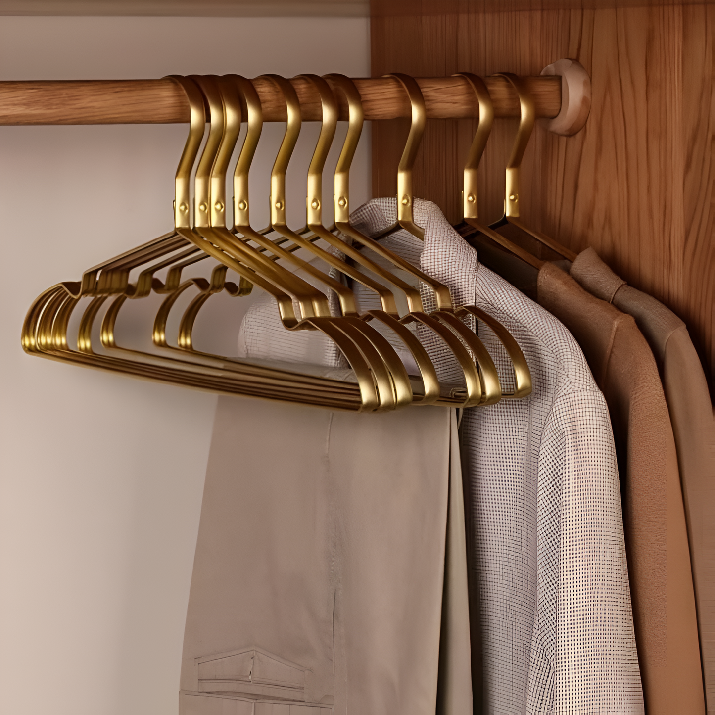 Cintres en aluminium avec finition antidérapante – profil fin, gain de place, pour une organisation durable de la penderie