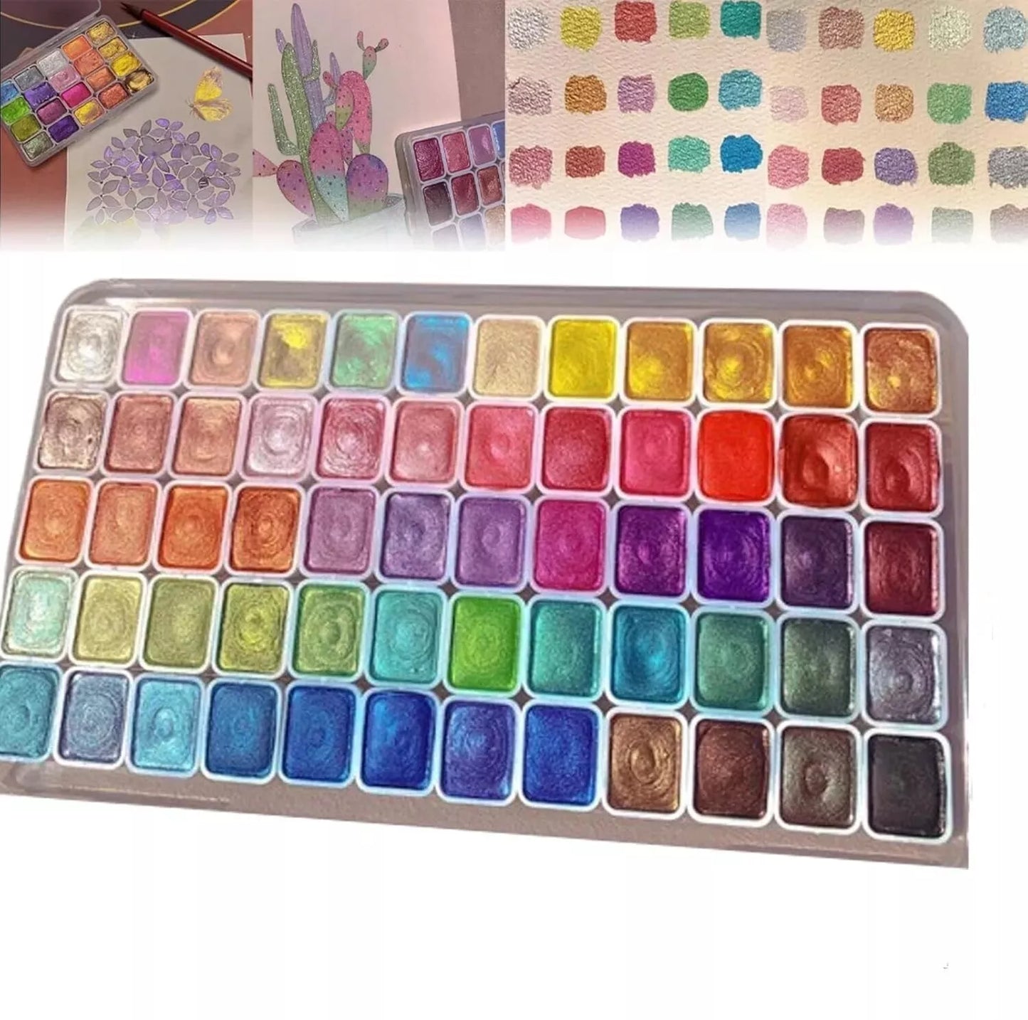 Coffret de pigments nacrés en poudre - 20 teintes d’aquarelle artistiques