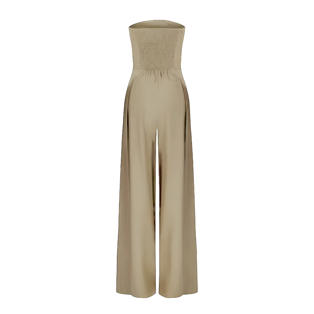 Combinaison pantalon sans bretelles à jambes larges pour femme