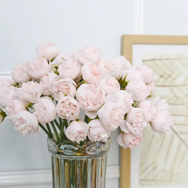 Composition de pivoines en soie - collection nuances romantiques