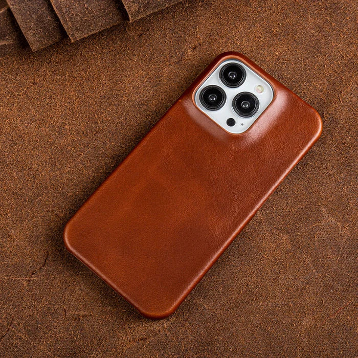 Coque en cuir huilé et ciré - matériau authentique
