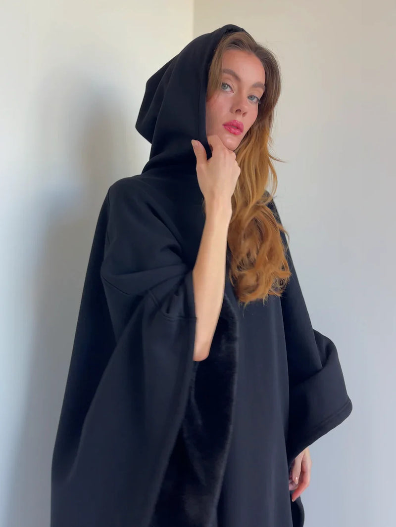 Couverture à capuche surdimensionnée à doublure douce