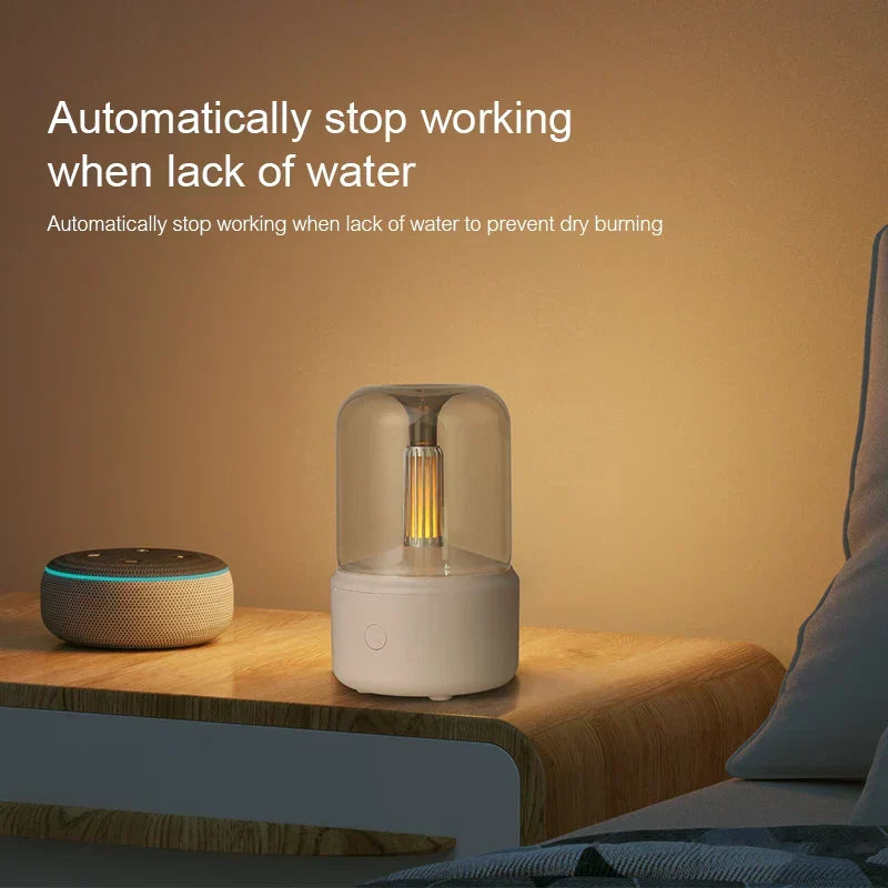 Diffuseur d’arômes rétro avec veilleuse - humidificateur d’air USB pour huiles essentielles pour la maison et le bureau