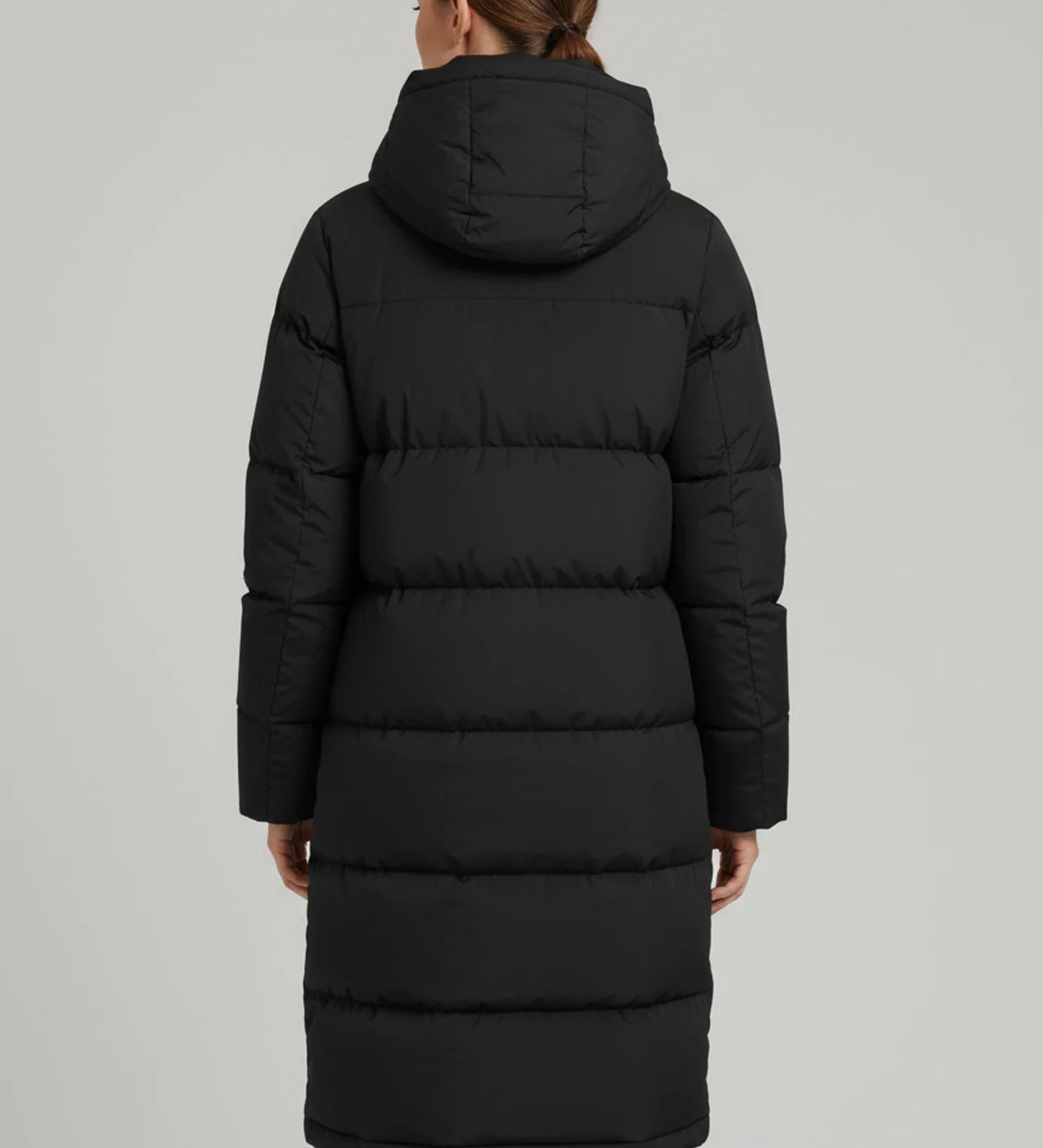 Doudoune longue à capuche pour femme