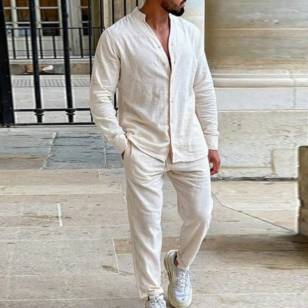 Ensemble d’intérieur décontracté à manches longues pour homme
