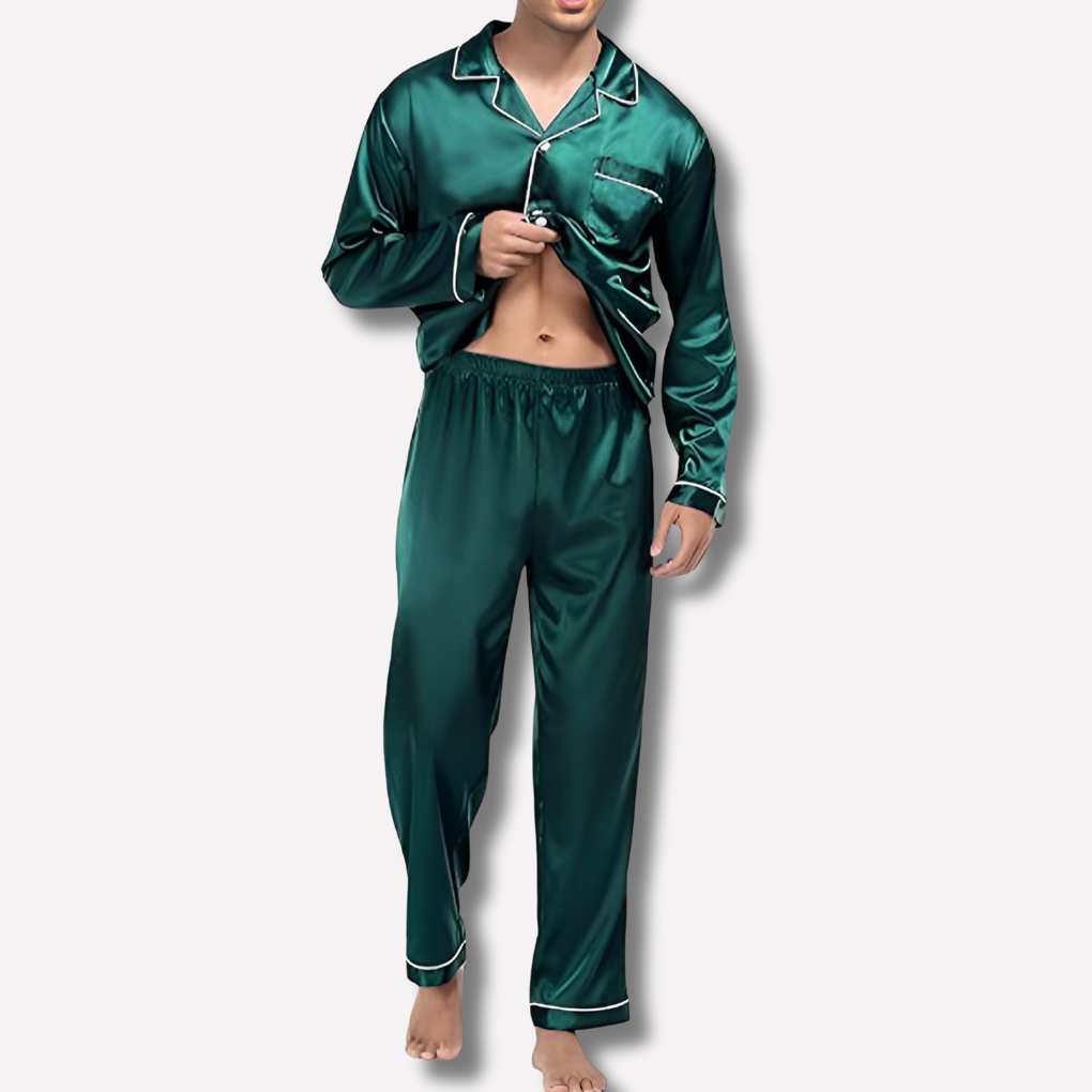Ensemble de pyjama en satin lisse pour homme