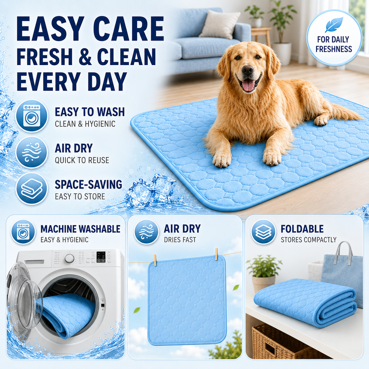 Frostbed tapis rafraîchissant lavable pour animaux