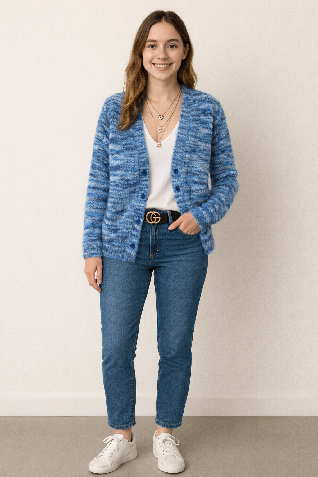 Gilet en maille ouvert pour femme