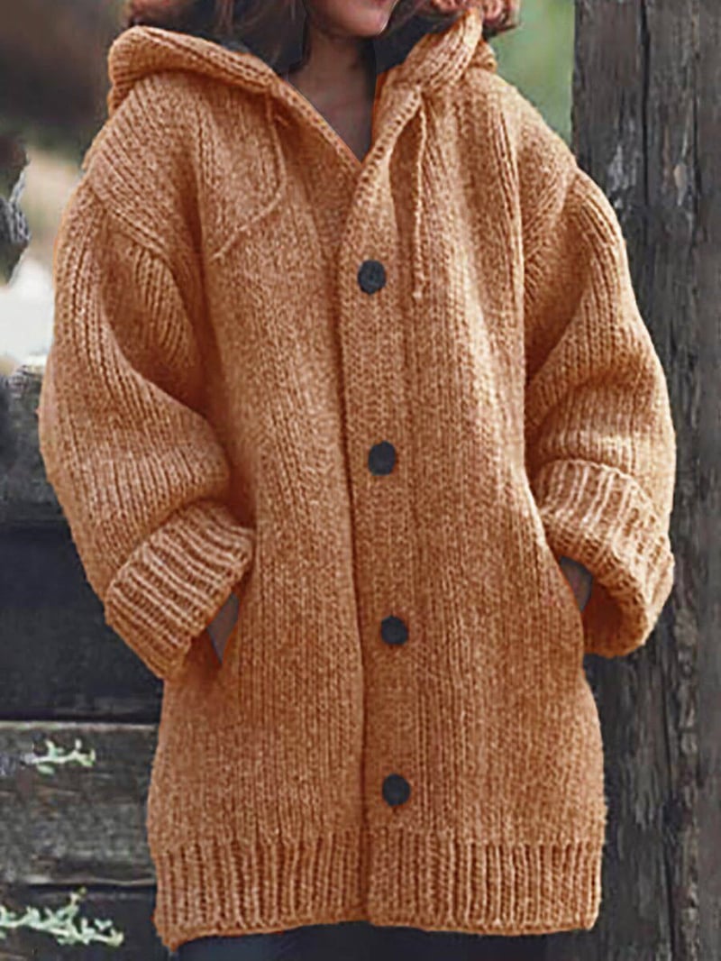 Gilet en maille oversize à capuche femme