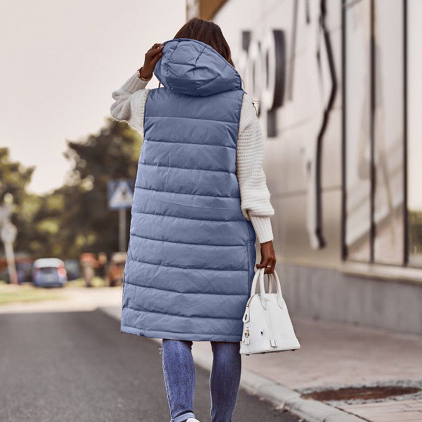 Gilet matelassé à capuche femme