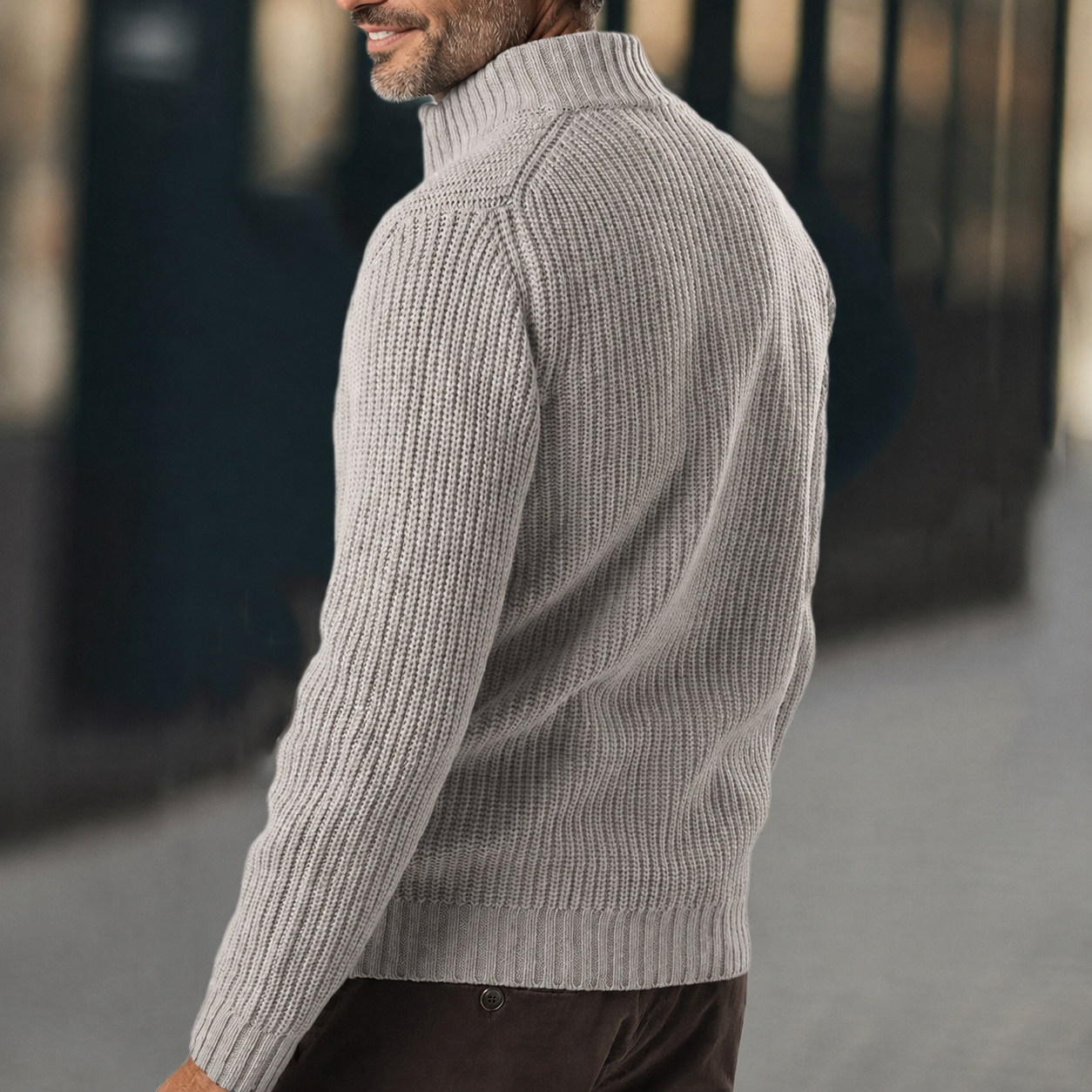 Gilet zippé en maille côtelée pour homme