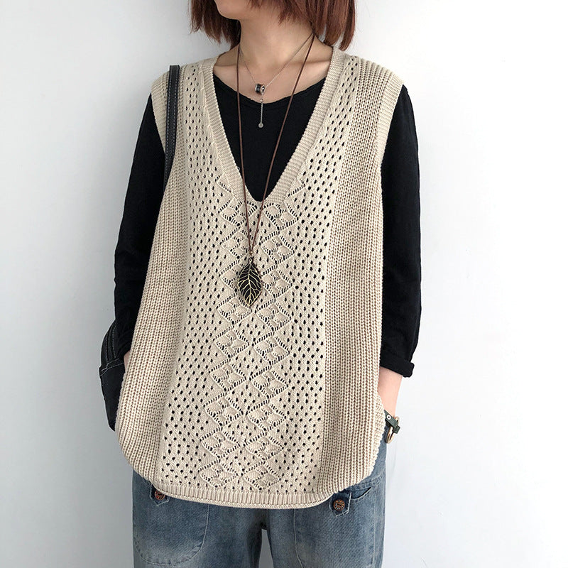 Gilets en maille oversize au style chic décontracté pour femme