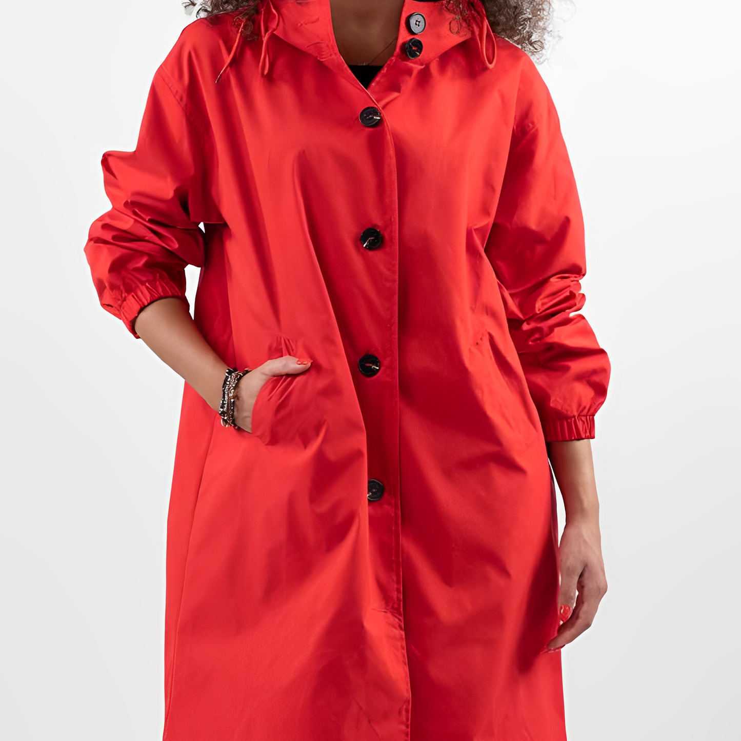 Imperméable à capuche classique pour femme - édition automne