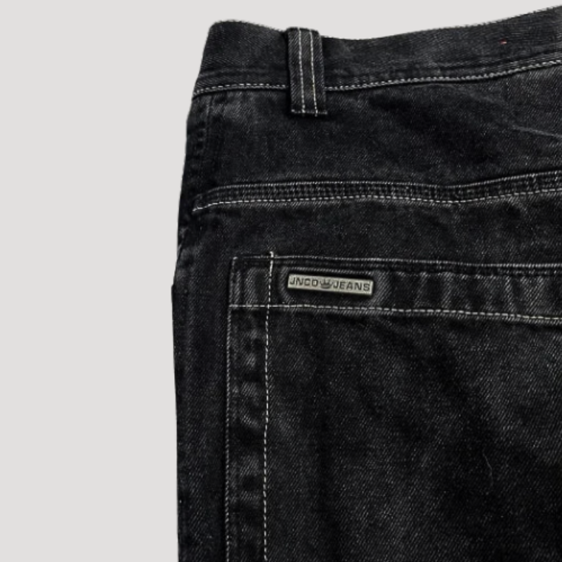 Jean baggy noir taille haute – Raven