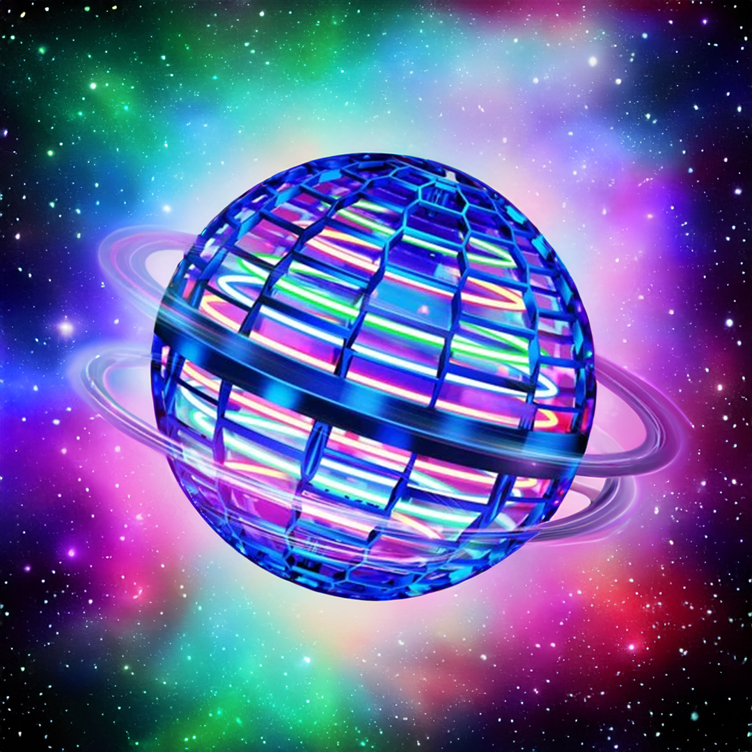 L’originale Flying Orb Ball | spinner volant aérodynamique avec effets LED | rotation à 360° et fonction boomerang | boîtier antichoc et charge rapide USB