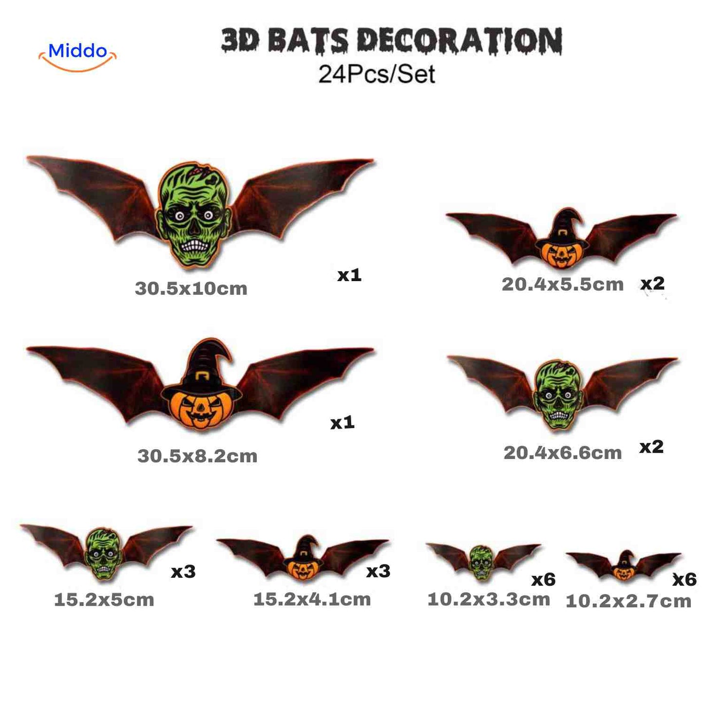 Lampe | décoration d’Halloween 3D, lumière LED et autocollants muraux