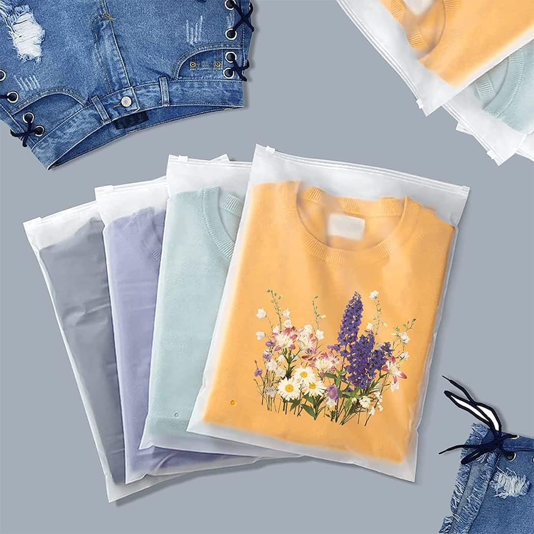 Lot de 40 sachets de rangement givrés refermables pour vêtements et voyage