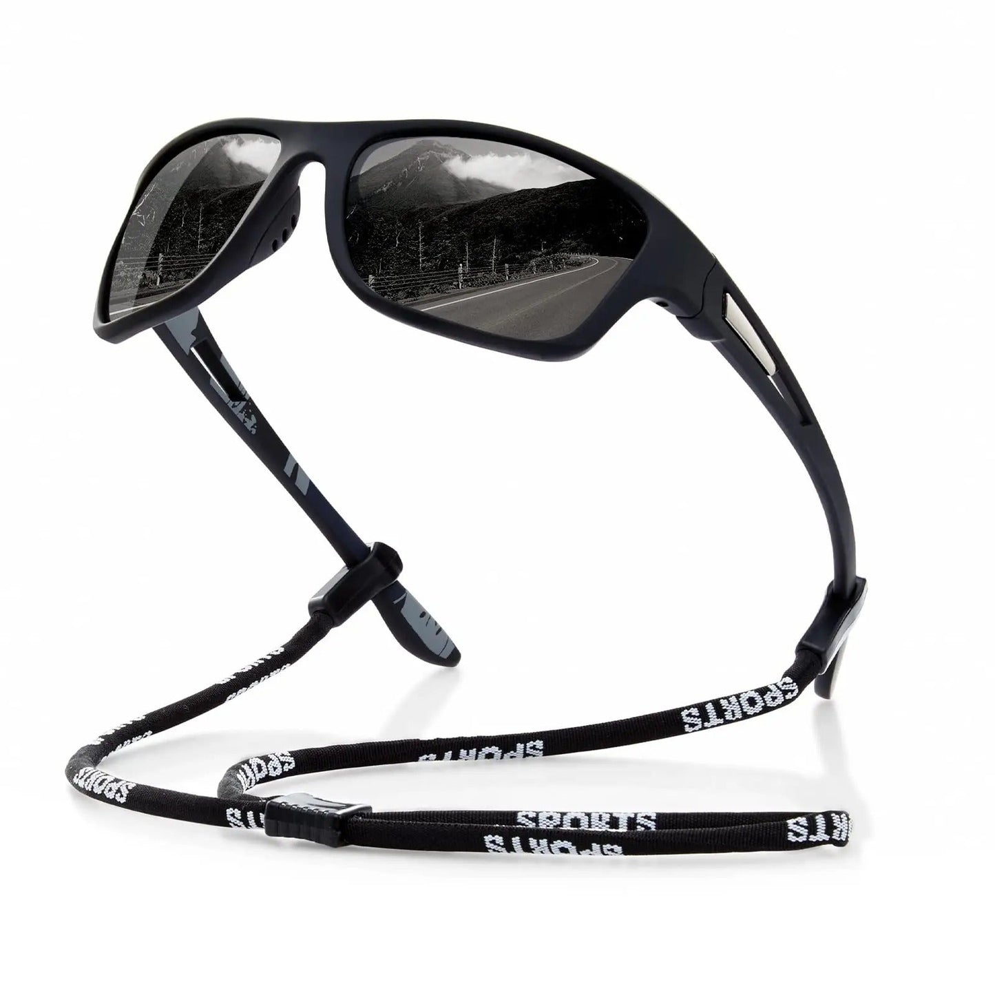 Lunettes de soleil pour sports de plein air - verres polarisés avec cordon