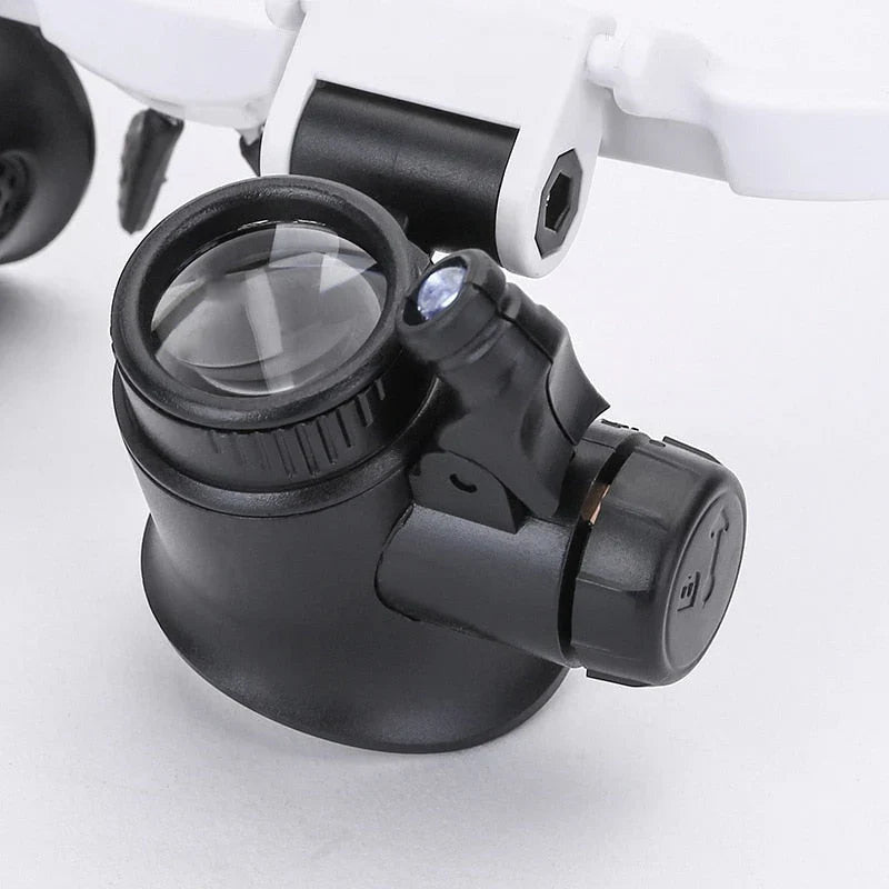 Lunettes-loupe avec éclairage LED et lentilles réglables