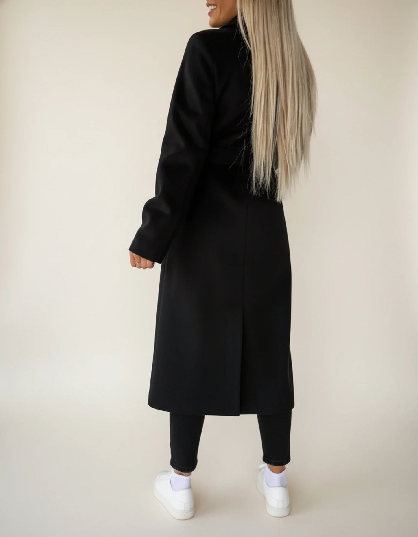 Manteau d'hiver mi-long ceinturé pour femme