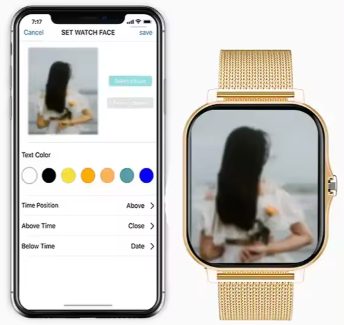 Montre connectée pour femme à bracelet en maille