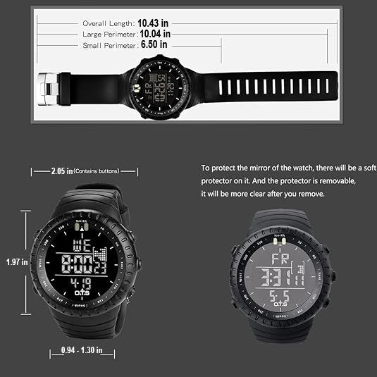 Montre de sport digitale étanche pour homme