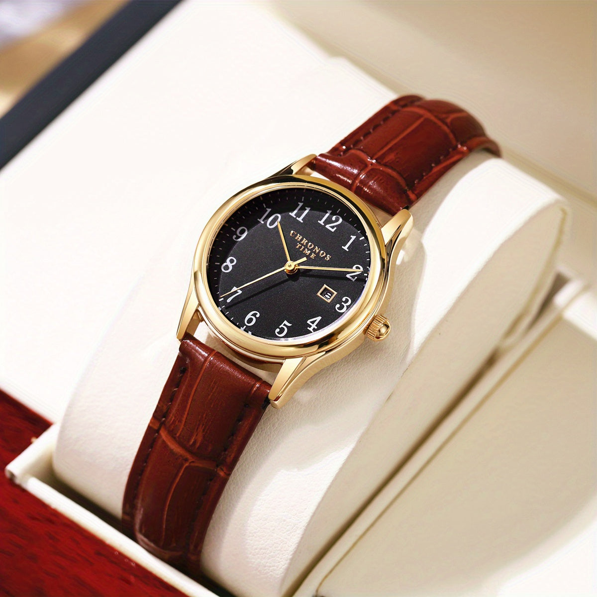 Montre femme élégante - cadran carré avec bracelet en similicuir | cadeau parfait pour elle
