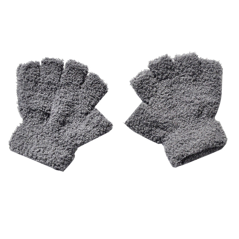 Moufles d’hiver pour enfants en polaire pelucheuse épaisse