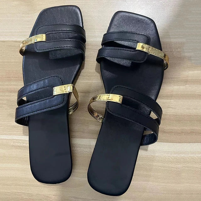 Mules femme plates à bout ouvert
