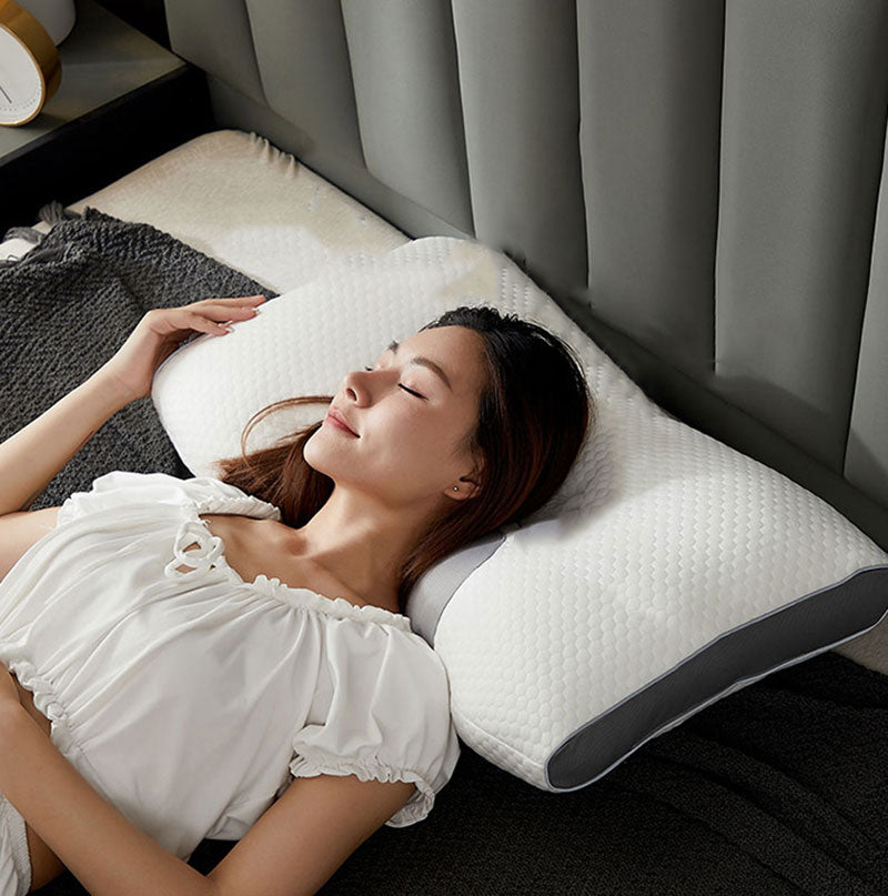 Oreiller hybride pour dormeurs sur le dos et sur le côté – soutien de la nuque et des épaules
