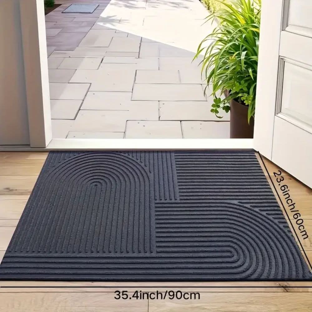 Paillasson d’entrée à motif ondulé - lavable et absorbant
