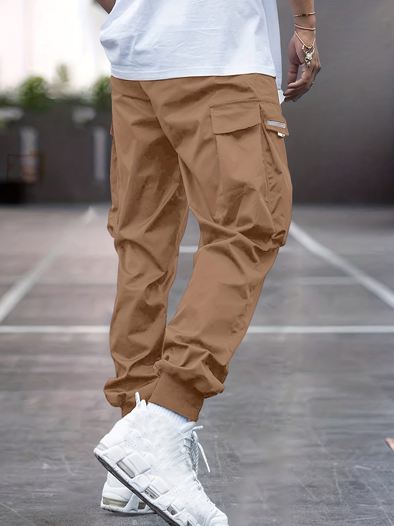 Pantalon cargo à cordon de serrage pour homme