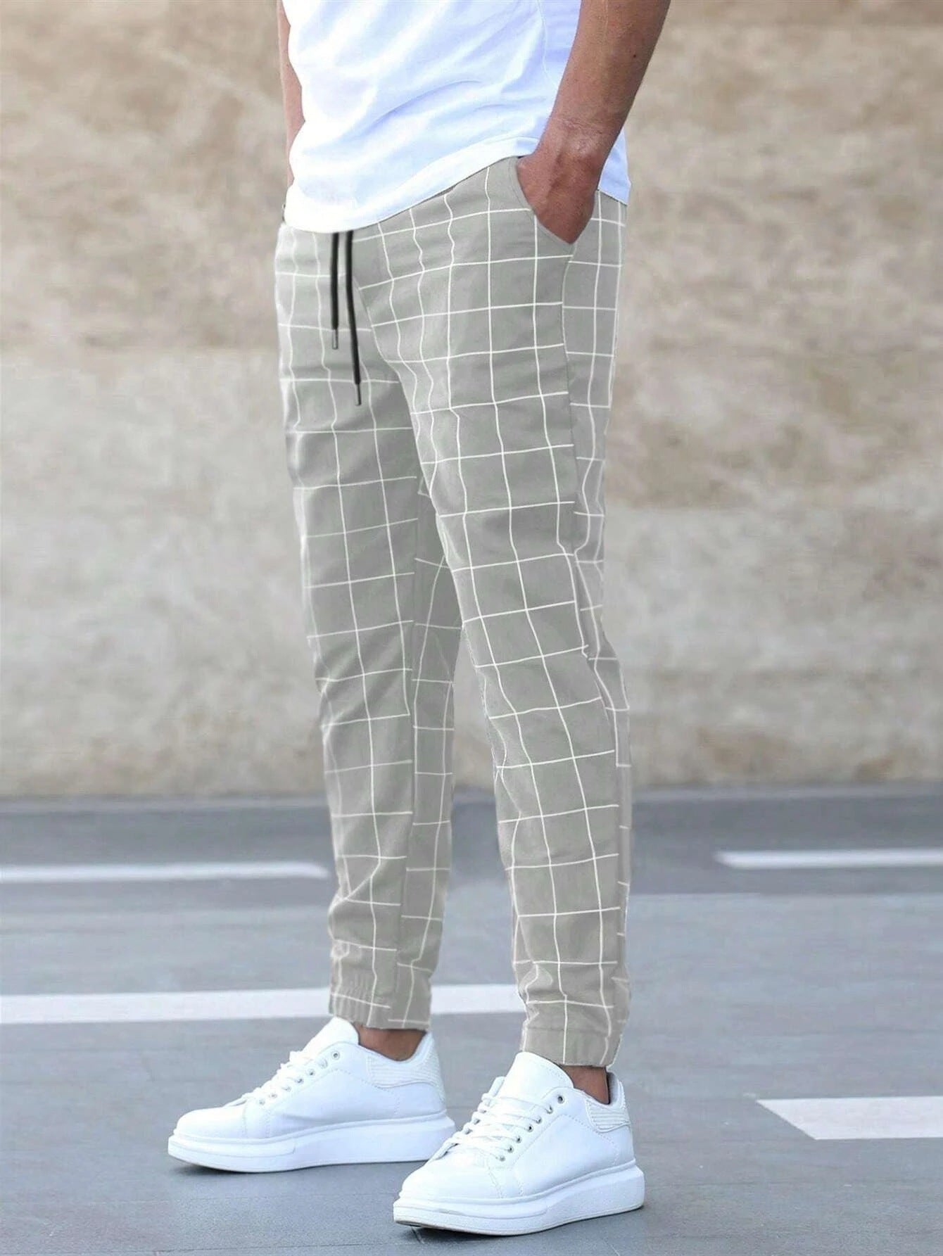 Pantalon de jogging à carreaux pour homme