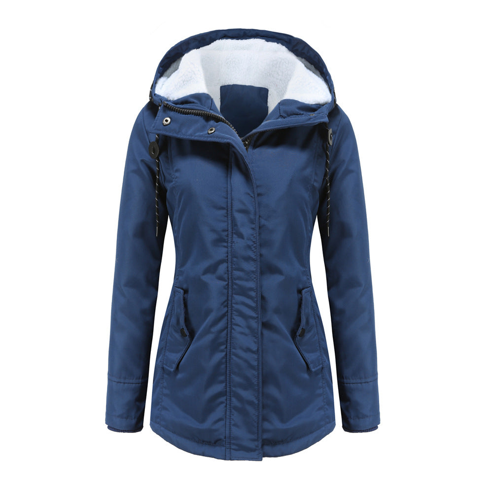 Parka femme à capuche doublée en polaire
