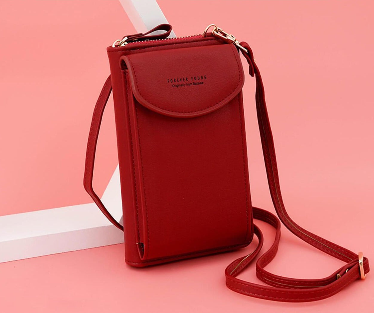 Pochette-portefeuille pour téléphone à bandoulière pour femme